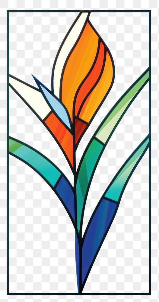 PNG  Art plant white background stained glass. AI generated Image by rawpixel.