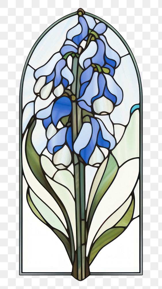 PNG  Glass bluebells art stained glass creativity. AI generated Image by rawpixel.