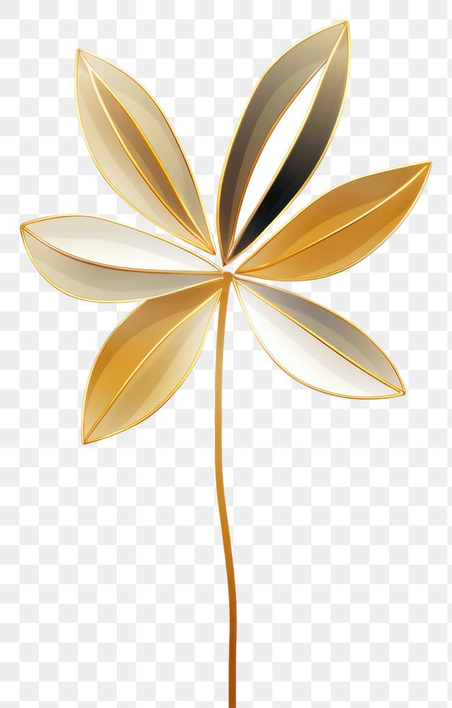 PNG  Gold flower plant white background accessories. AI generated Image by rawpixel.
