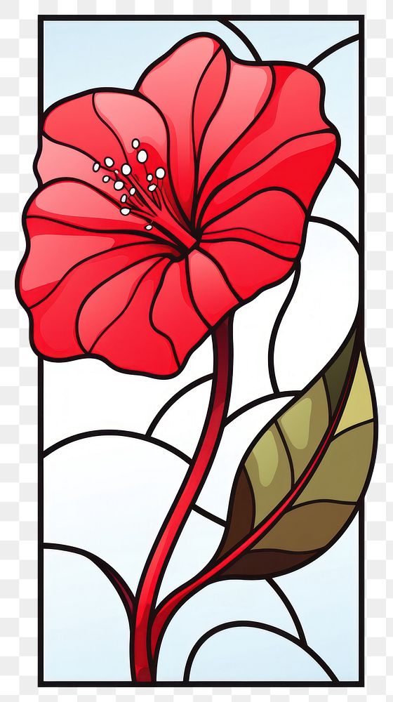 PNG  Glass hibiscus flower plant art. AI generated Image by rawpixel.