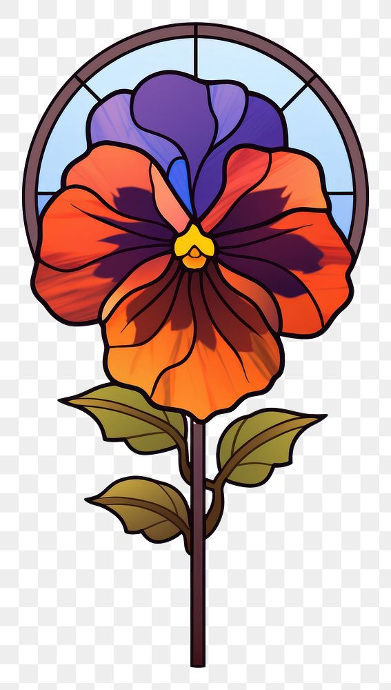 PNG  Glass pansy flower shape plant. AI generated Image by rawpixel.