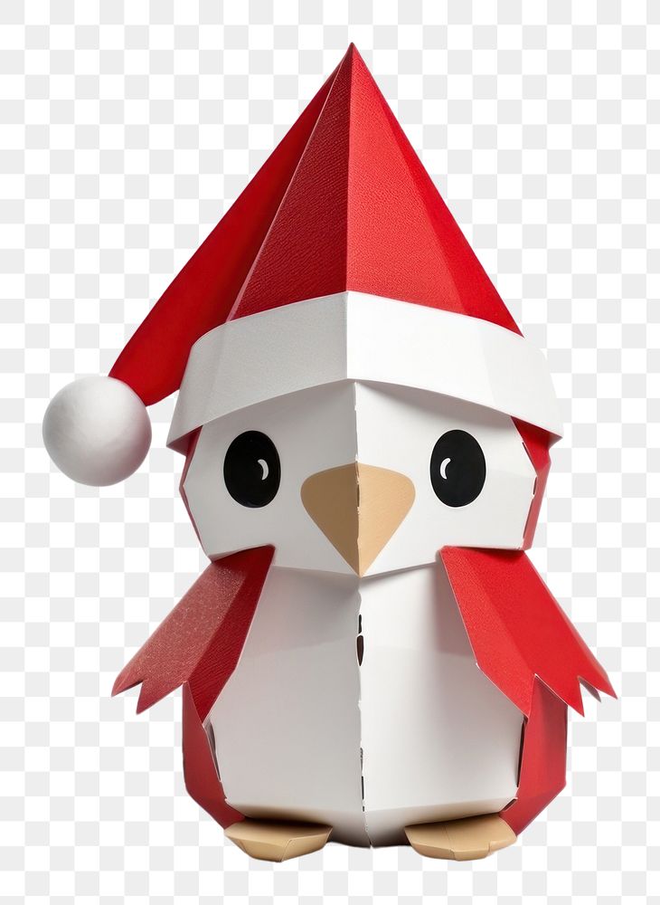 PNG  Christmas hat penguin animal paper. AI generated Image by rawpixel.