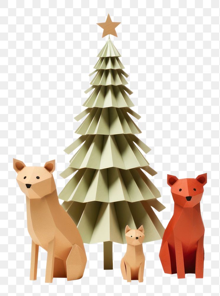 PNG  Christmas animal mammal tree. AI generated Image by rawpixel.