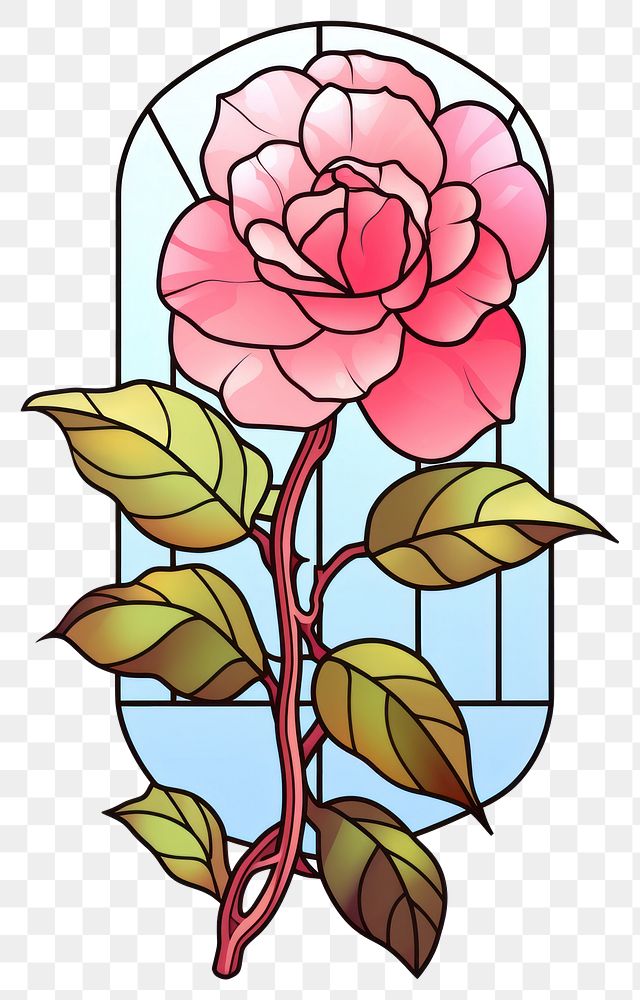 PNG  Glass Camellia flower plant rose. AI generated Image by rawpixel.