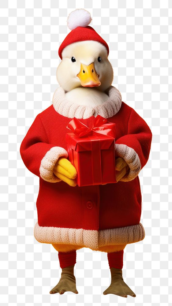 PNG Duck holding Christmas gift. AI generated Image by rawpixel.