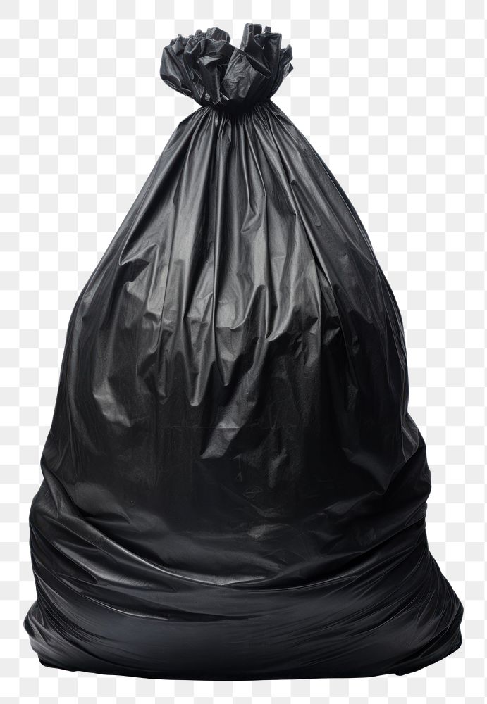 PNG  Black garbage bag plastic white background monochrome. AI generated Image by rawpixel.