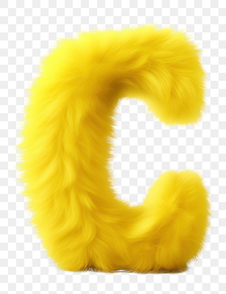 PNG Alphabet C shape yellow fur white background. AI generated Image by rawpixel.