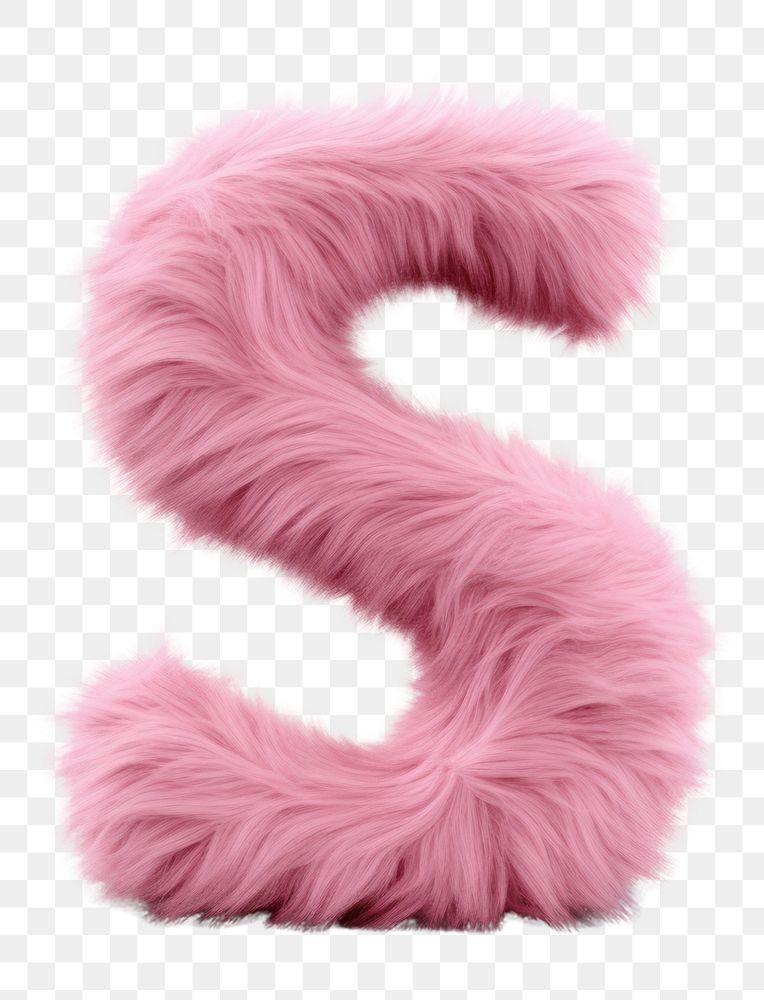 PNG Alphabet S shape pink fur white background