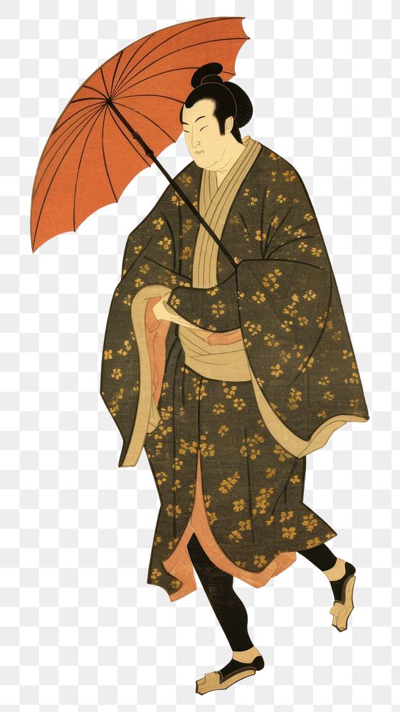 PNG Art umbrella painting kimono. AI generated Image by rawpixel.