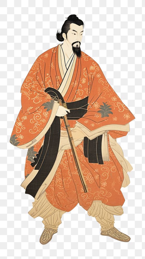 PNG Kimono art painting robe. AI generated Image by rawpixel.