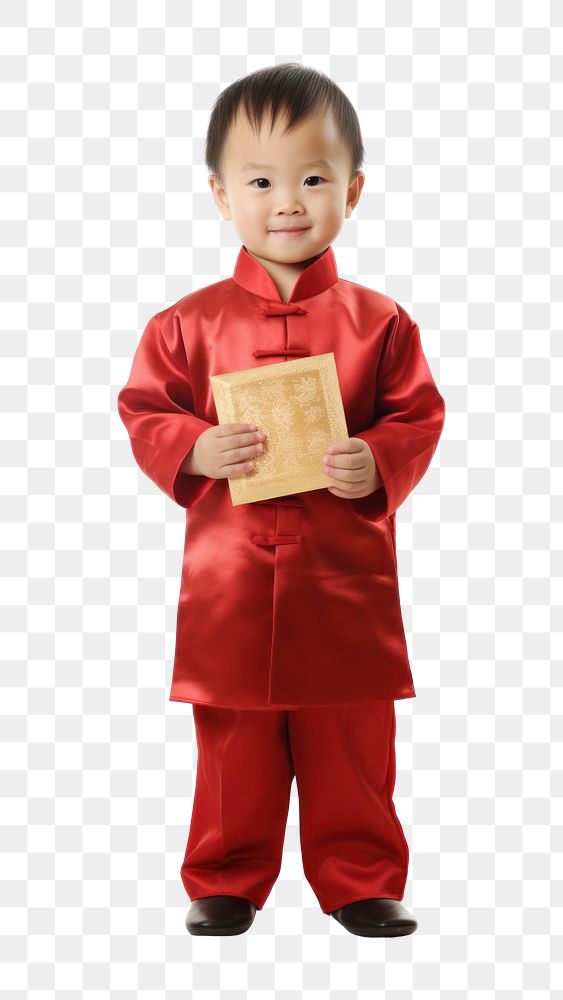 PNG Young child receiving red envelope photography portrait robe. AI generated Image by rawpixel.