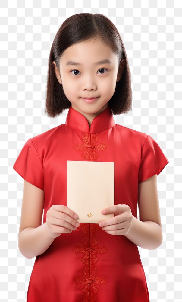 PNG Young girl receiving red envelope photography portrait adult. AI generated Image by rawpixel.