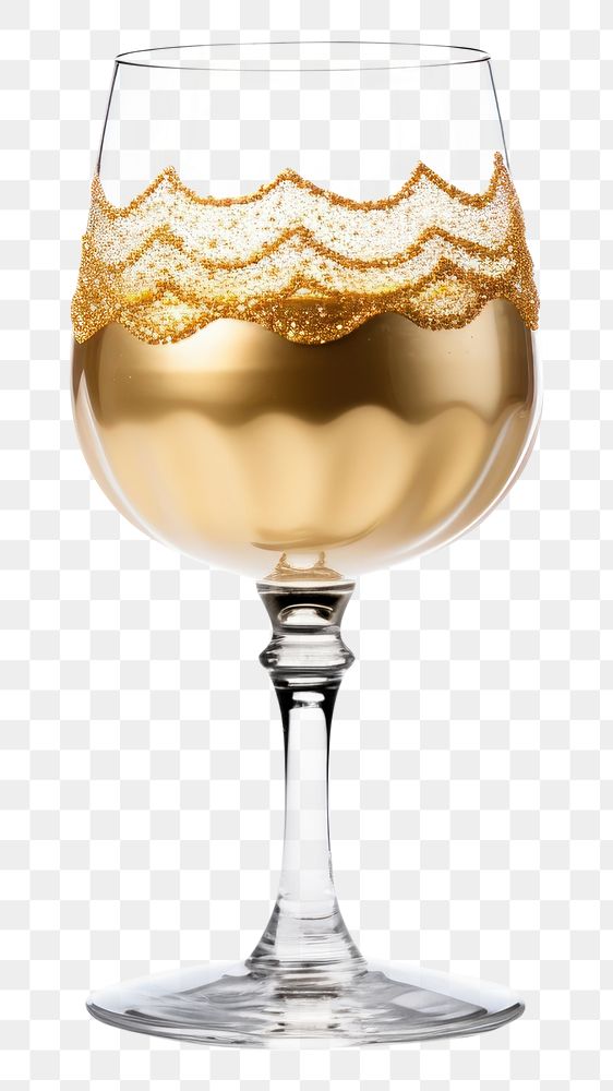 PNG A Hanukkah golden wine glass drink white background refreshment. AI generated Image by rawpixel.