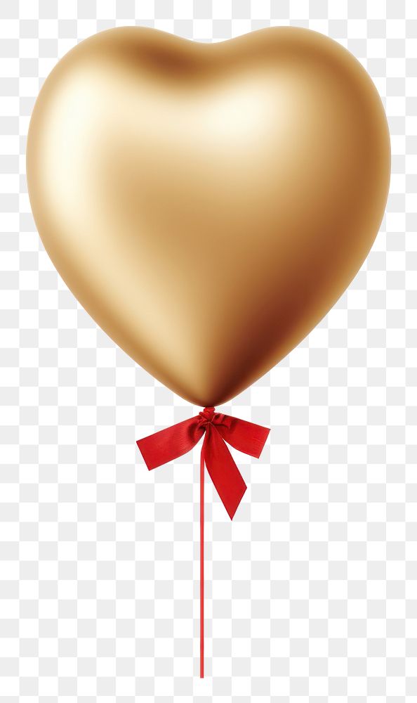 PNG Gold balloon ribbon red white background. AI generated Image by rawpixel.