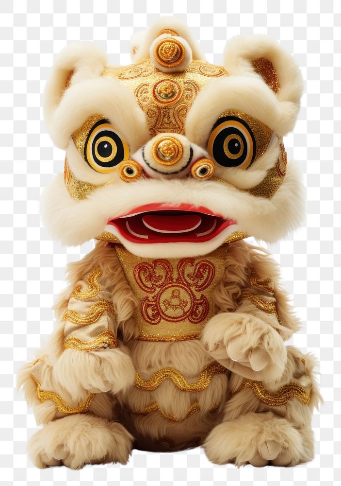 PNG Chinese plush toy gold chinese new year representation. AI generated Image by rawpixel.