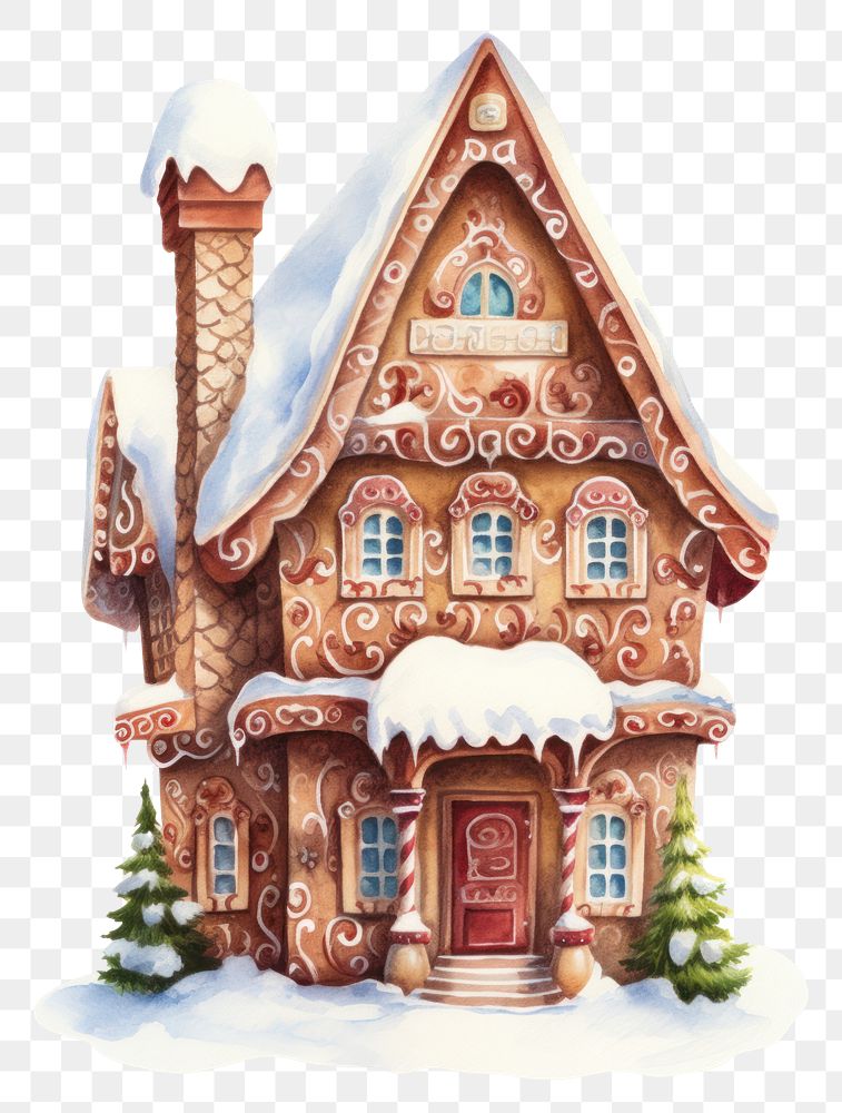 PNG Gingerbread house christmas architecture building. AI generated Image by rawpixel.