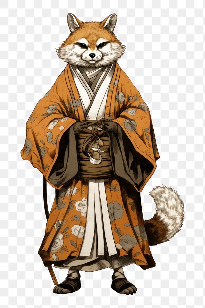 PNG Edo era monk fox mammal representation carnivora. AI generated Image by rawpixel.