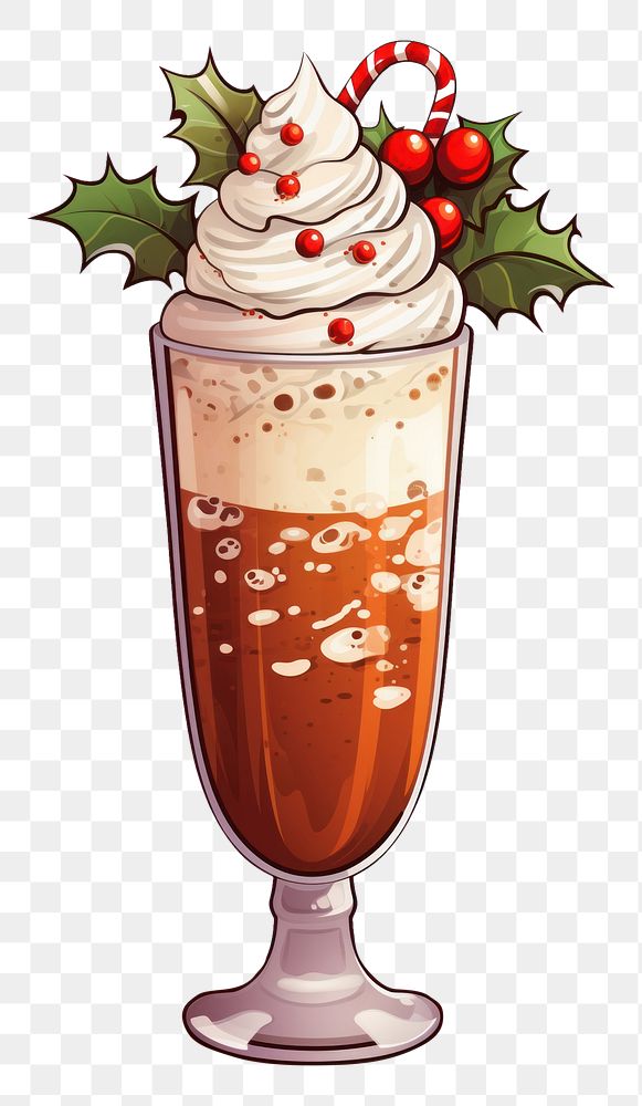 PNG Eggnog dessert sundae drink. AI generated Image by rawpixel.