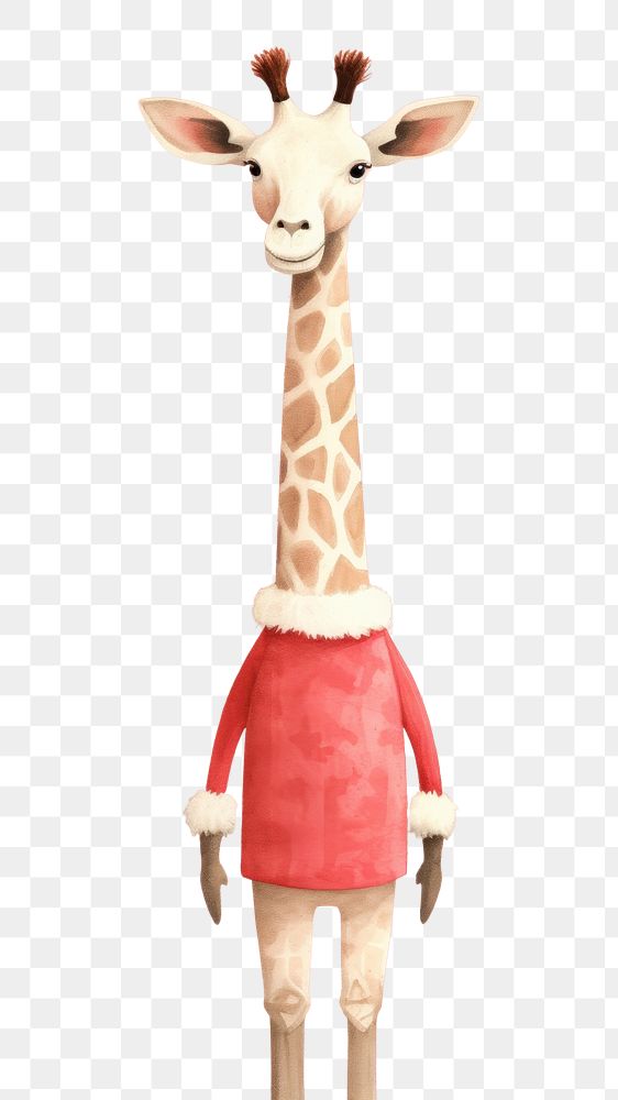 PNG Christmas santa claus giraff giraffe animal mammal. AI generated Image by rawpixel.