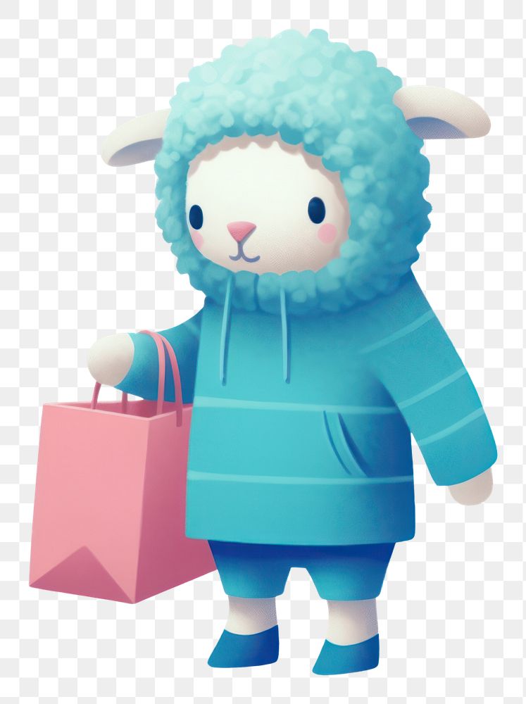 PNG Sheep carrying gift cute toy representation. AI generated Image by rawpixel.