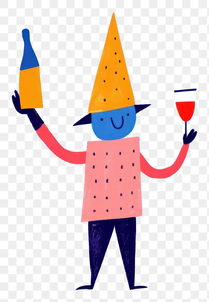 PNG Holding champagne glass hat white background celebration. AI generated Image by rawpixel.