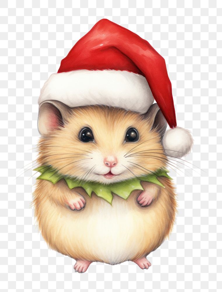 PNG Christmas hamster, transparent background