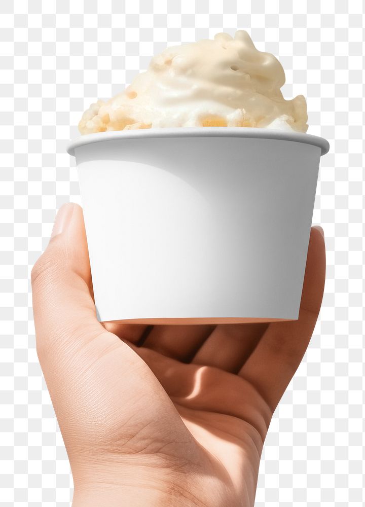 Ice-cream cup png, product packaging, transparent background
