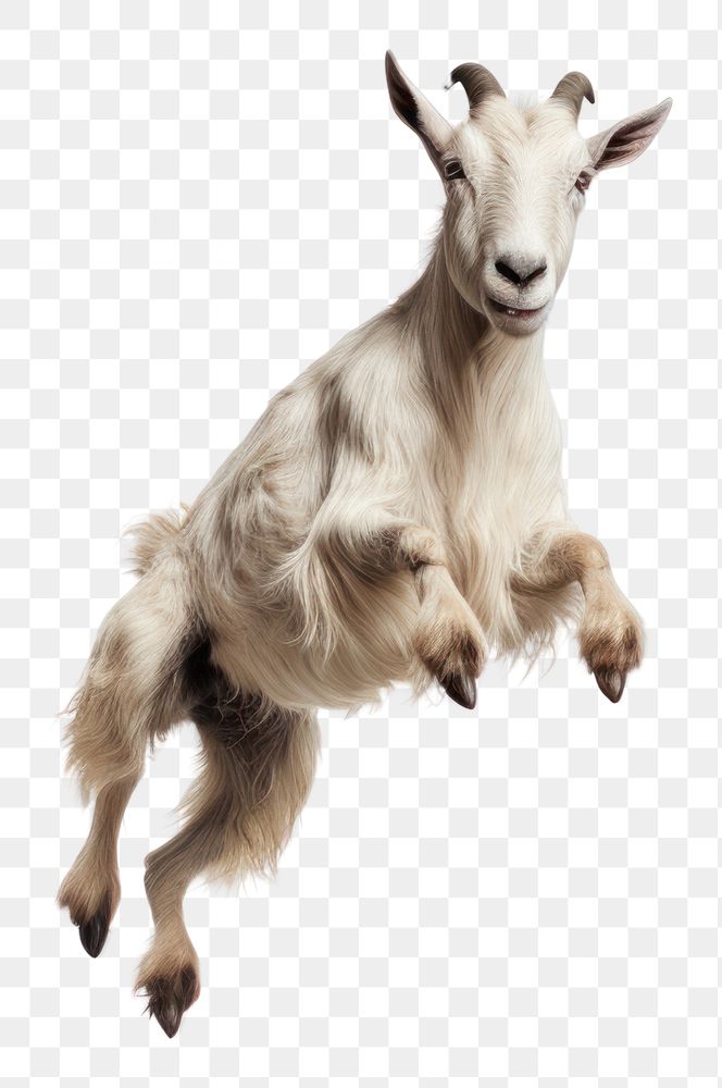 PNG  Goat jump livestock wildlife animal. AI generated Image by rawpixel.