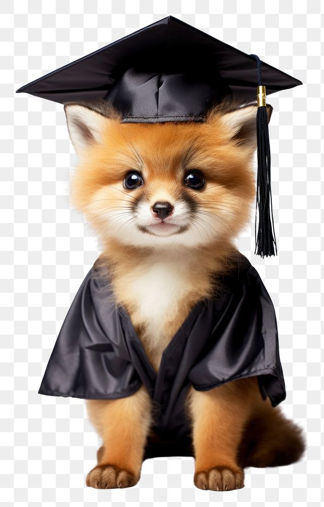 PNG  Fox portrait animal graduation. AI generated Image by rawpixel.