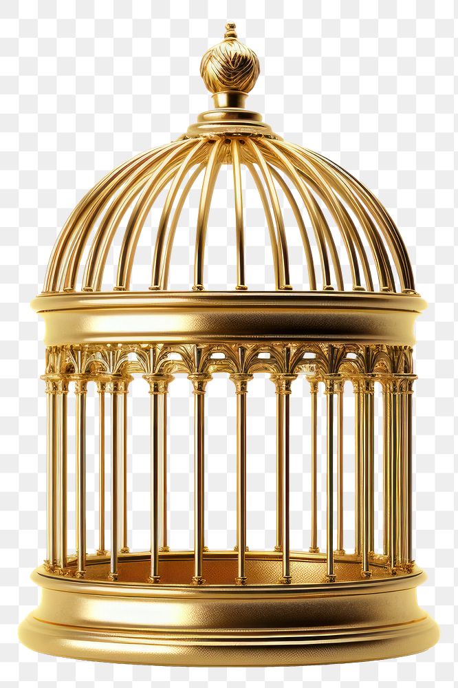 PNG Gold cage white background architecture
