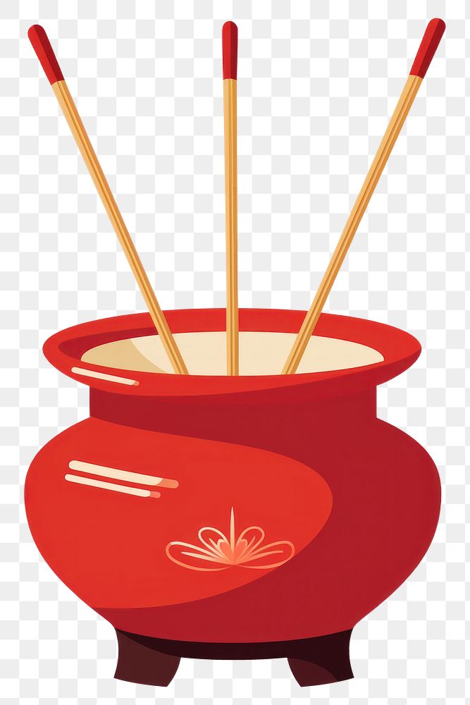PNG  Incense red celebration chopsticks. AI generated Image by rawpixel.