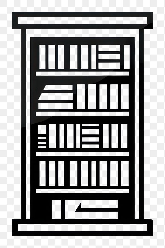 PNG  Library furniture shelf black. AI generated Image by rawpixel.