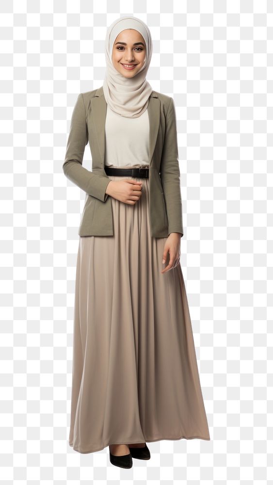 PNG  A muslim young woman standing fashion sleeve. AI generated Image by rawpixel.