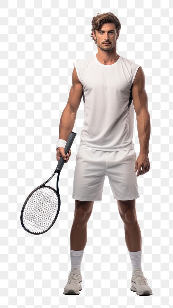 PNG  A tennis player sports footwear racket. AI generated Image by rawpixel.