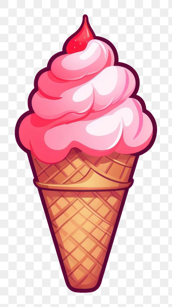 PNG Ice cream cone dessert cartoon. AI generated Image by rawpixel.