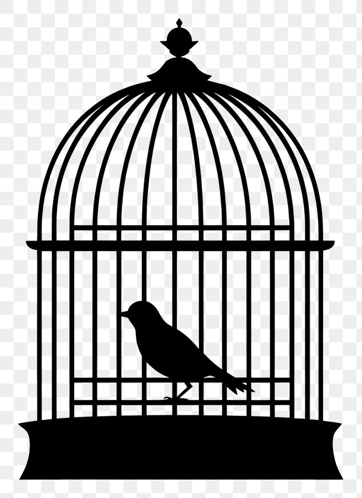 PNG Bird cage animal black white background. AI generated Image by rawpixel.