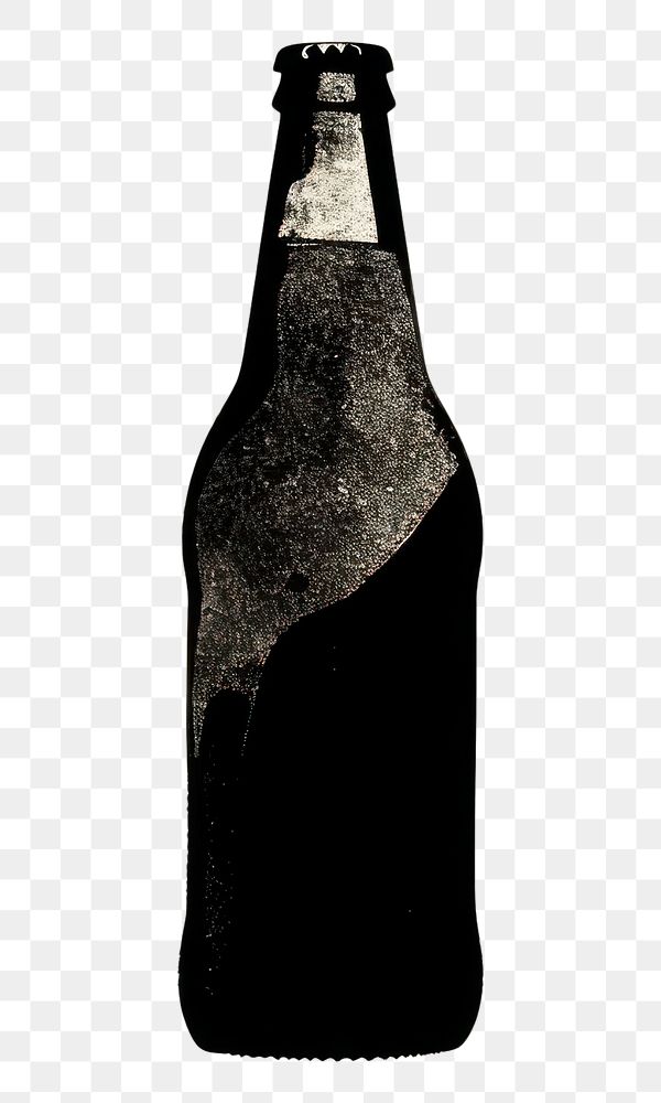 PNG Beer bottle drink black. AI generated Image by rawpixel.