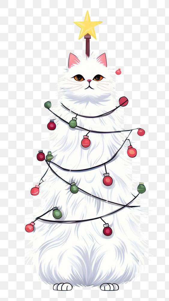 PNG Christmas cartoon white tree. AI generated Image by rawpixel.