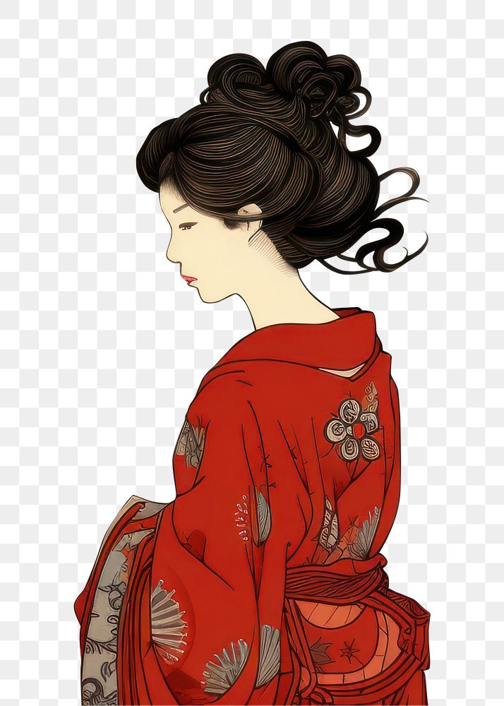 PNG Kimono adult art tranquility. AI generated Image by rawpixel.