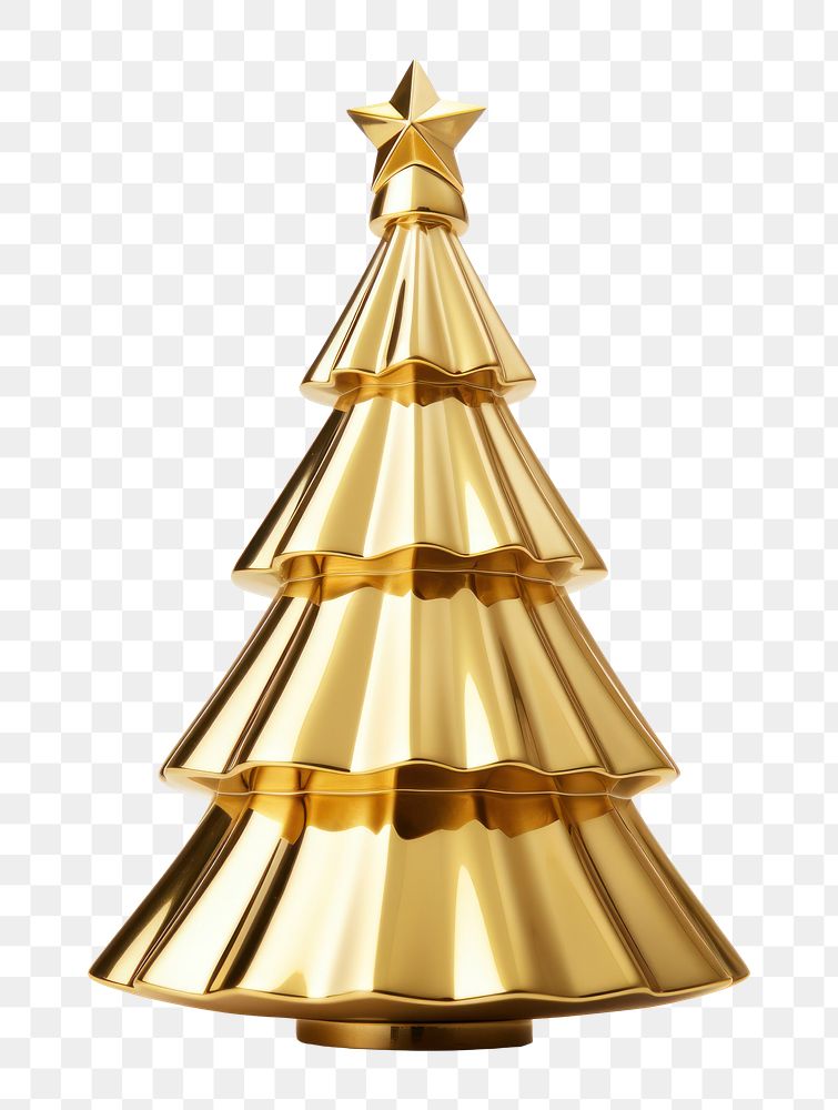 PNG Gold Christmas tree christmas gold white background. AI generated Image by rawpixel.