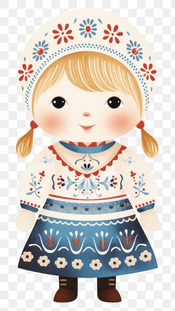 PNG A child cute doll white background. AI generated Image by rawpixel.