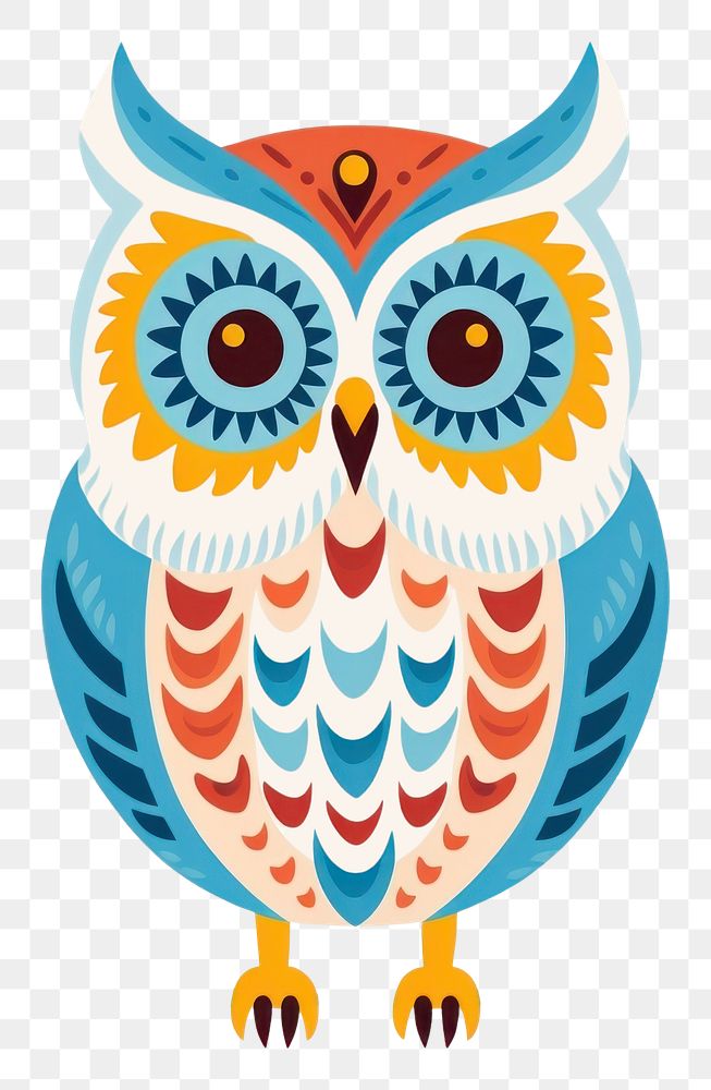 PNG A owl art pattern drawing. 