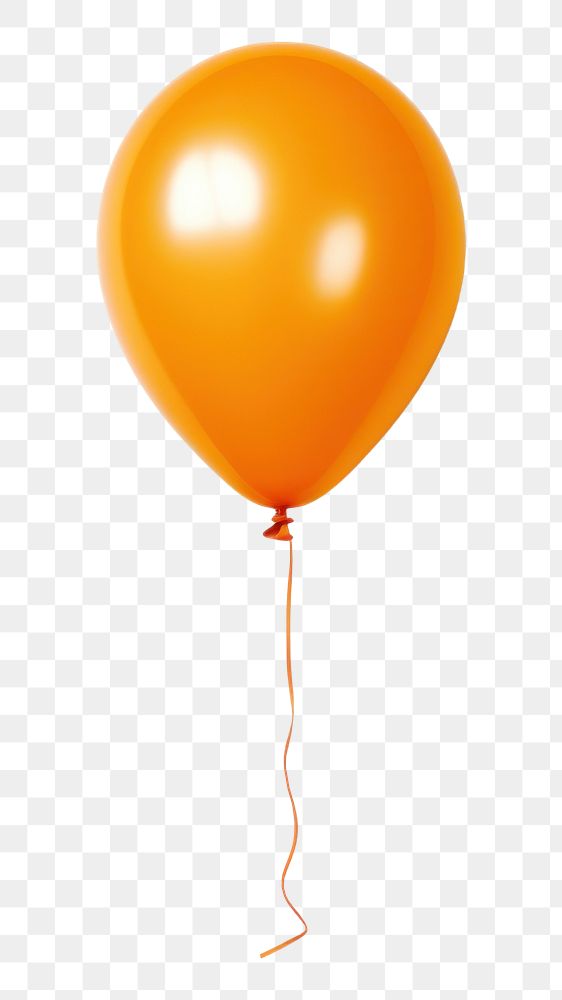 PNG  Festive orange balloon white background anniversary celebration. AI generated Image by rawpixel.
