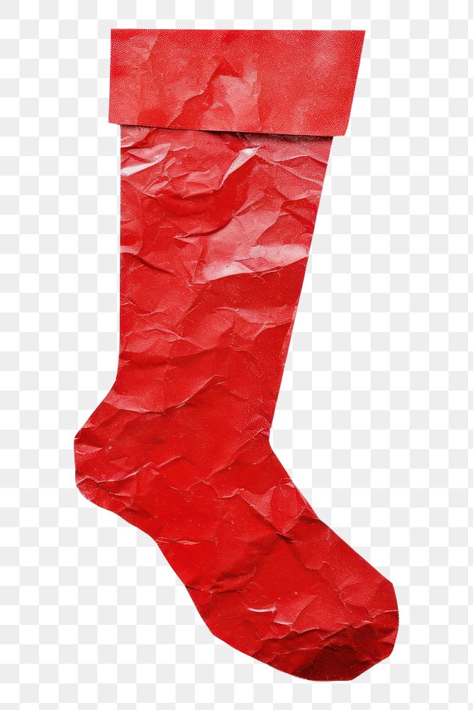 PNG Christmas red sock art footwear clothing. AI generated Image by rawpixel.