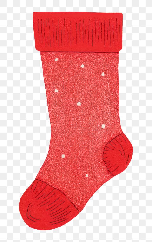 PNG Cute red chirstmas sock celebration decoration creativity. AI generated Image by rawpixel.