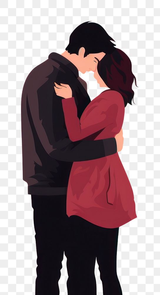 PNG  Kissing adult hug affectionate. AI generated Image by rawpixel.