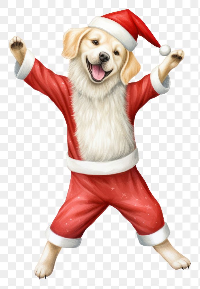 PNG Dog dancing christmas costume mammal. AI generated Image by rawpixel.