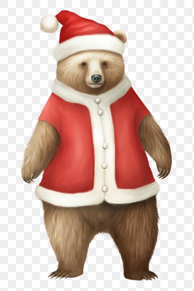 PNG Bear christmas mammal red. AI generated Image by rawpixel.