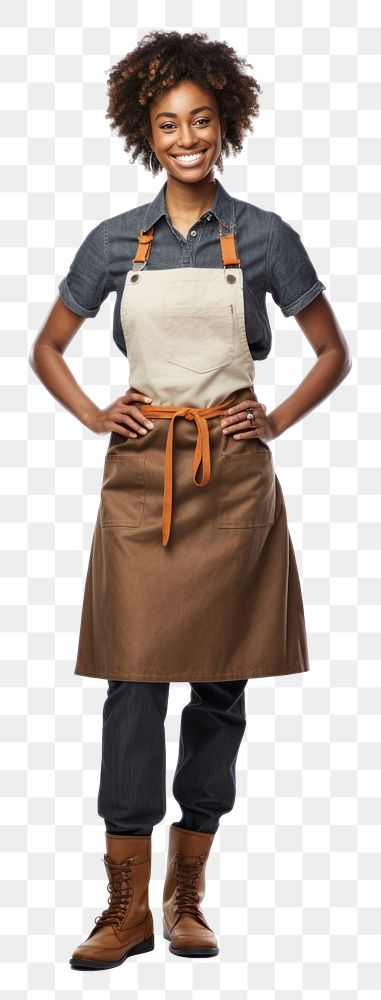 PNG Apron portrait white background entrepreneur. AI generated Image by rawpixel.