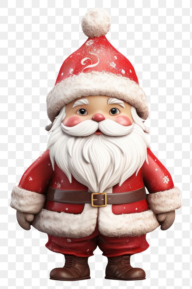 PNG Santa Claus figurine toy representation. AI generated Image by rawpixel.